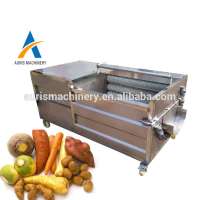 Brush roller type lettuce taro scallop fruit cleaning peeler processing machine